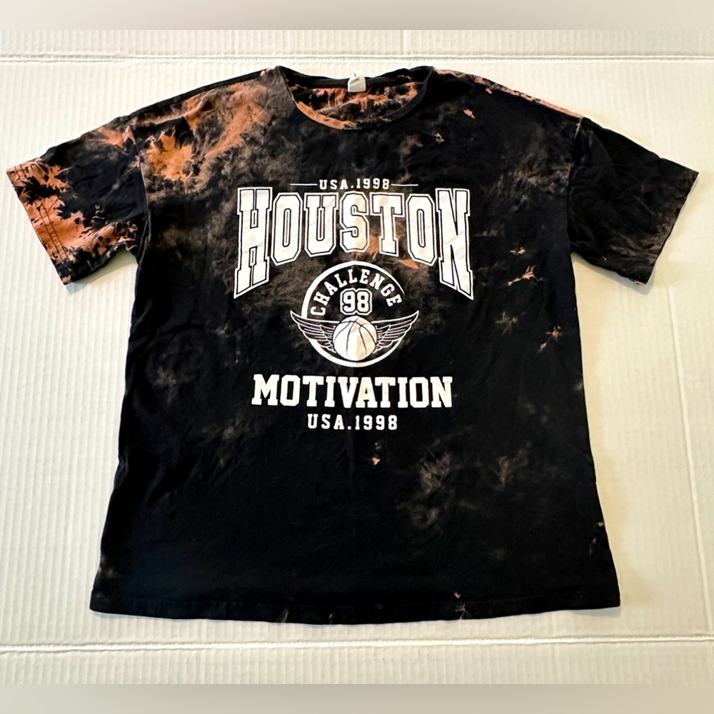Last chance! SHEIN drop shoulder oversized Houston black tee shirt, girl 11-12